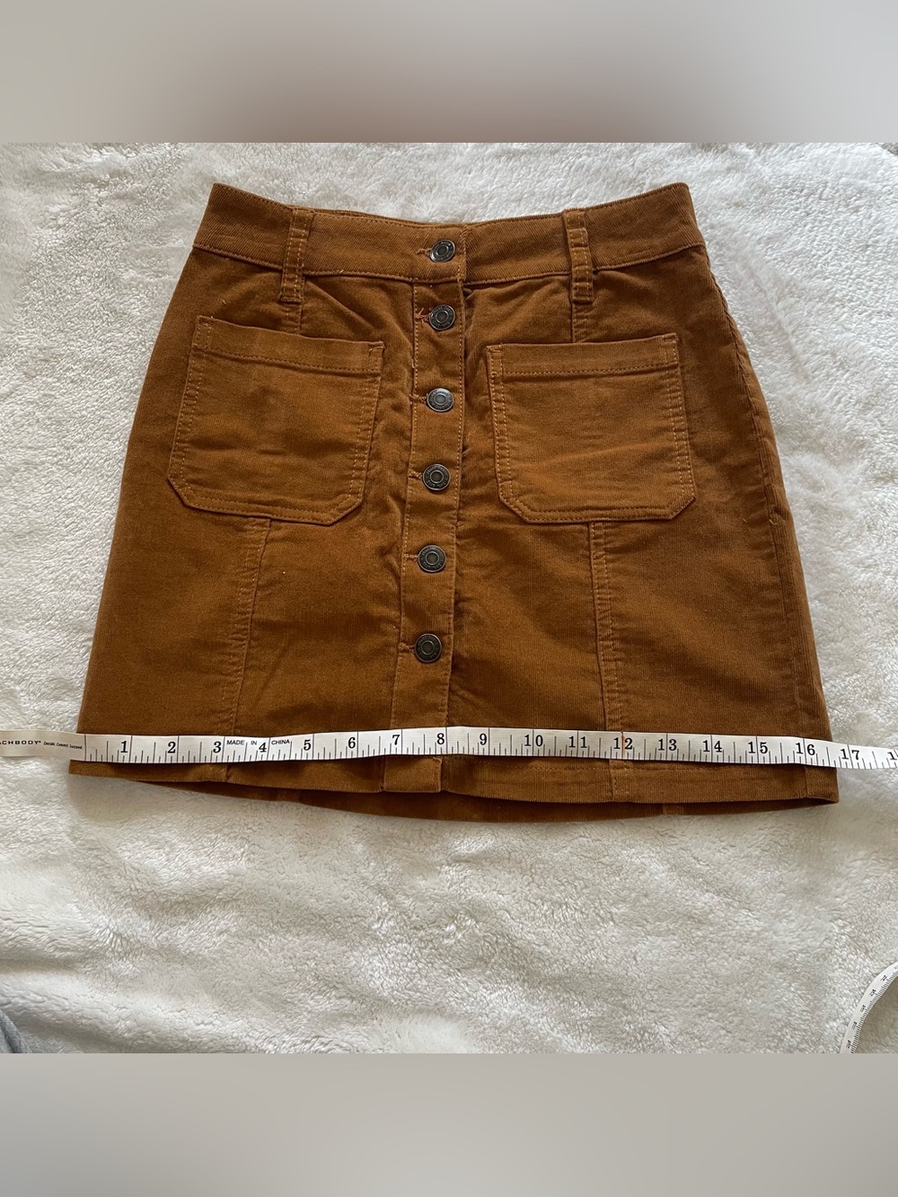 Mudd Corduroy Button Up Mini Skirt size 0 - Picture 9 of 11